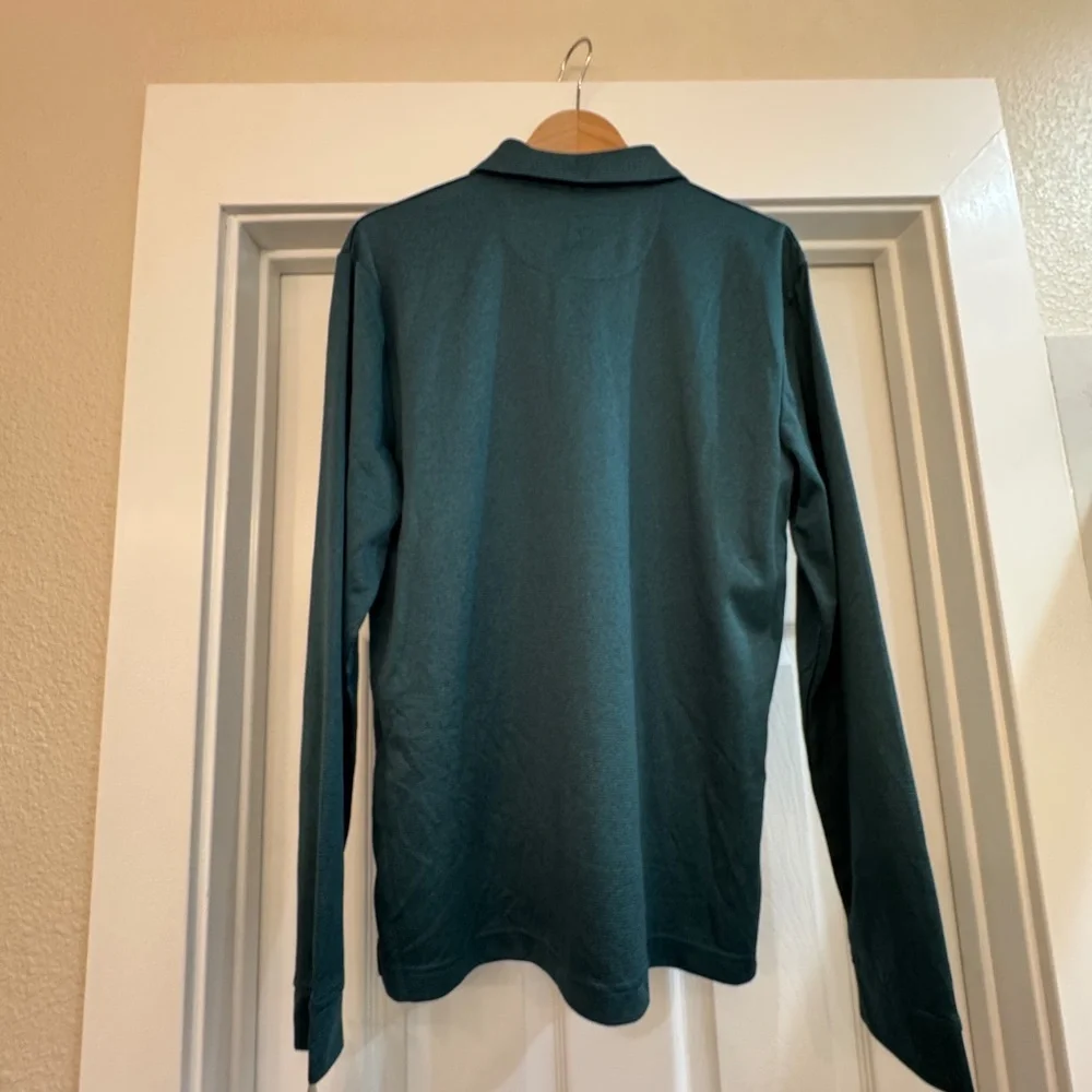 Nordstrom PGA Golf Green Polo Long Sleeves Moisture Wicking ActiveWear Men's
